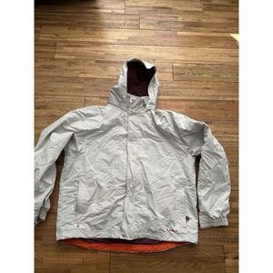 LL Bean Mens Jacket Extra Large Windbreaker Gray Orange Zip Up Vintage‎ HTF GUC